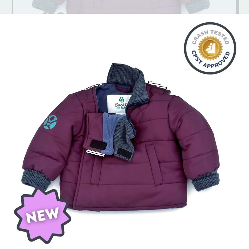 Buckle Me Baby Plum Purple Kids Puffer Jacket